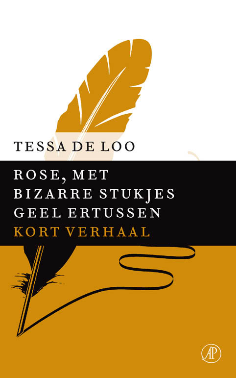Rose, met bizarre stukjes geel ertussen