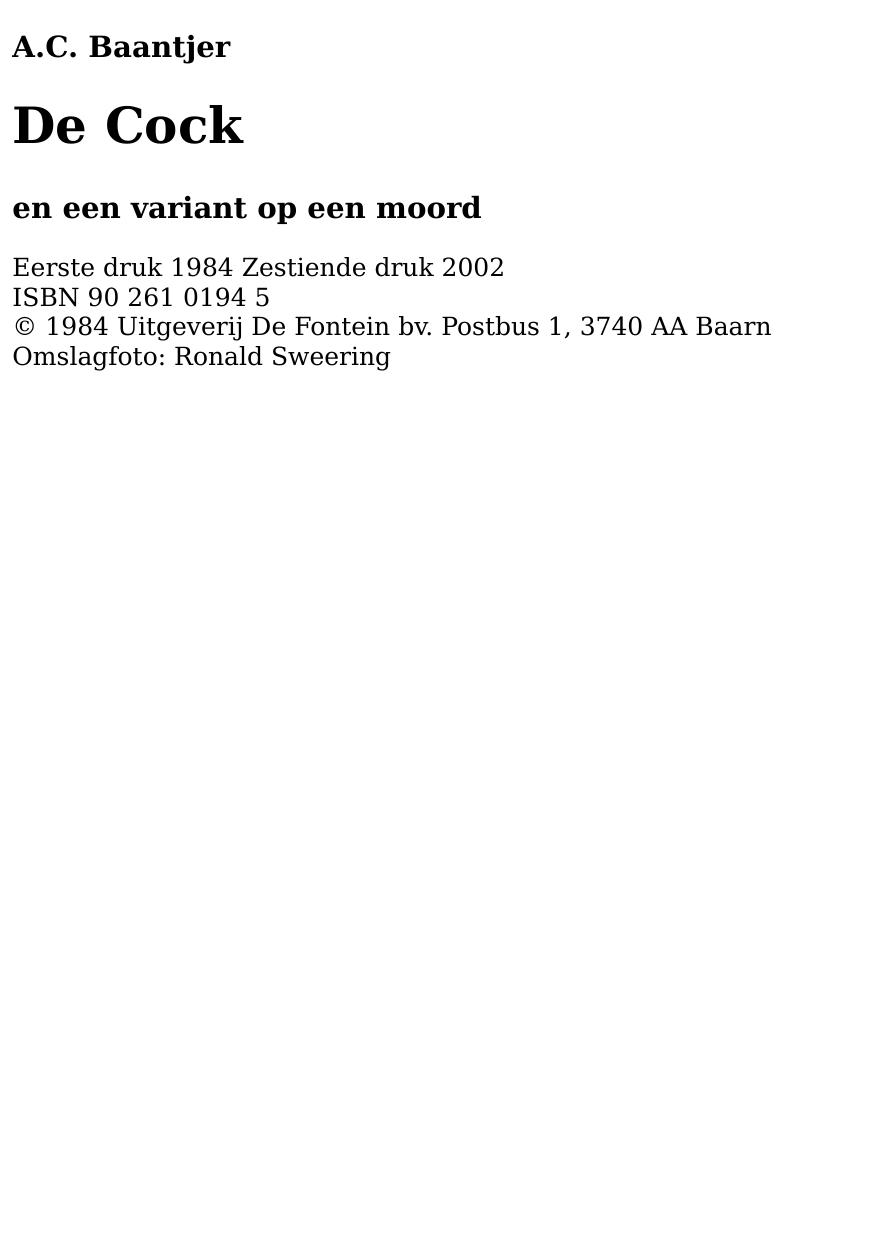 De Cock en een variant op moord