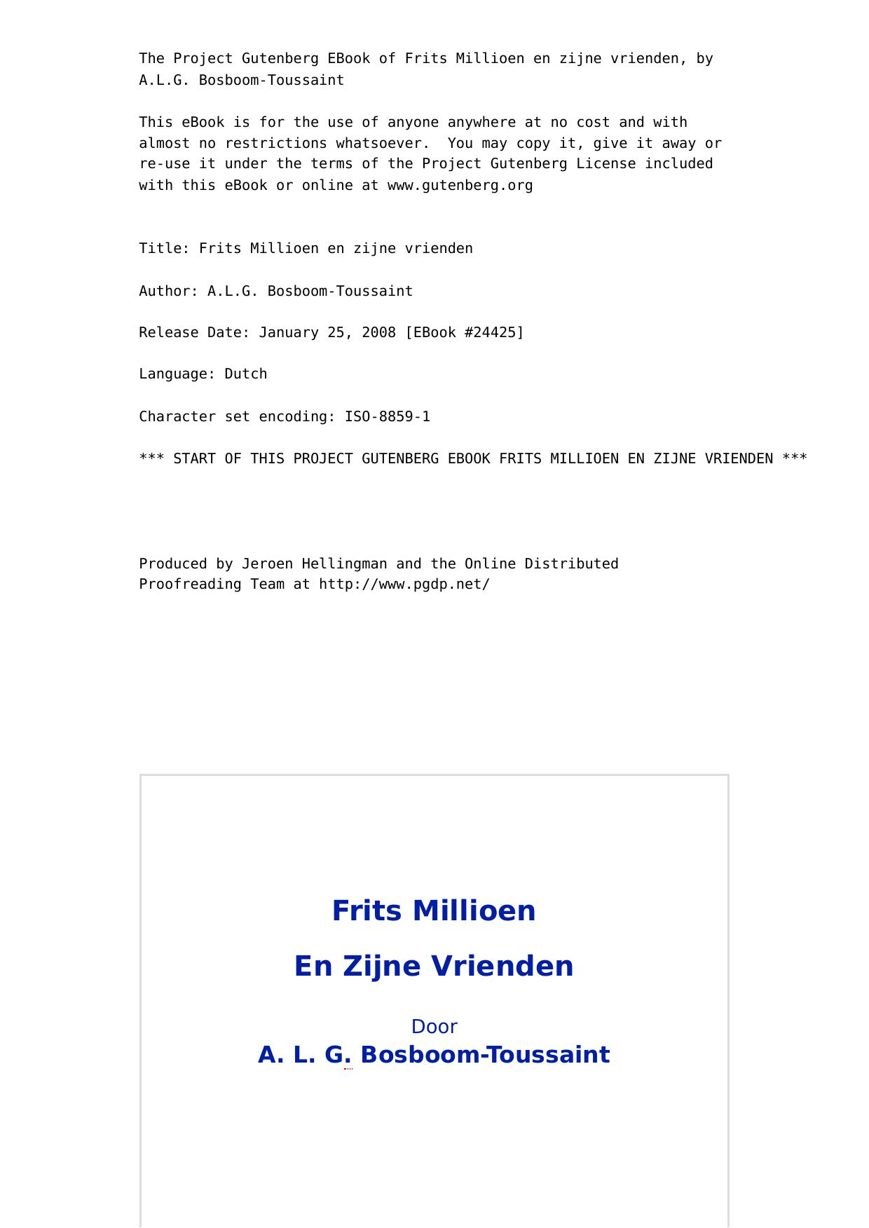 Frits Millioen en zijne vrienden