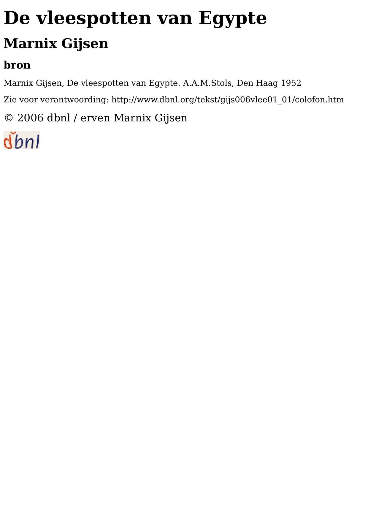 gijsen, marnix - de vleespotten van egypte