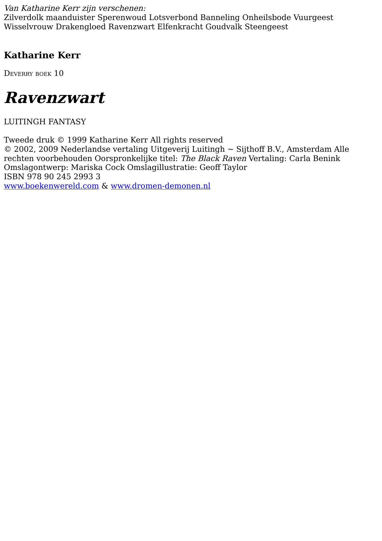 Deverry boek 10 - Ravenzwart