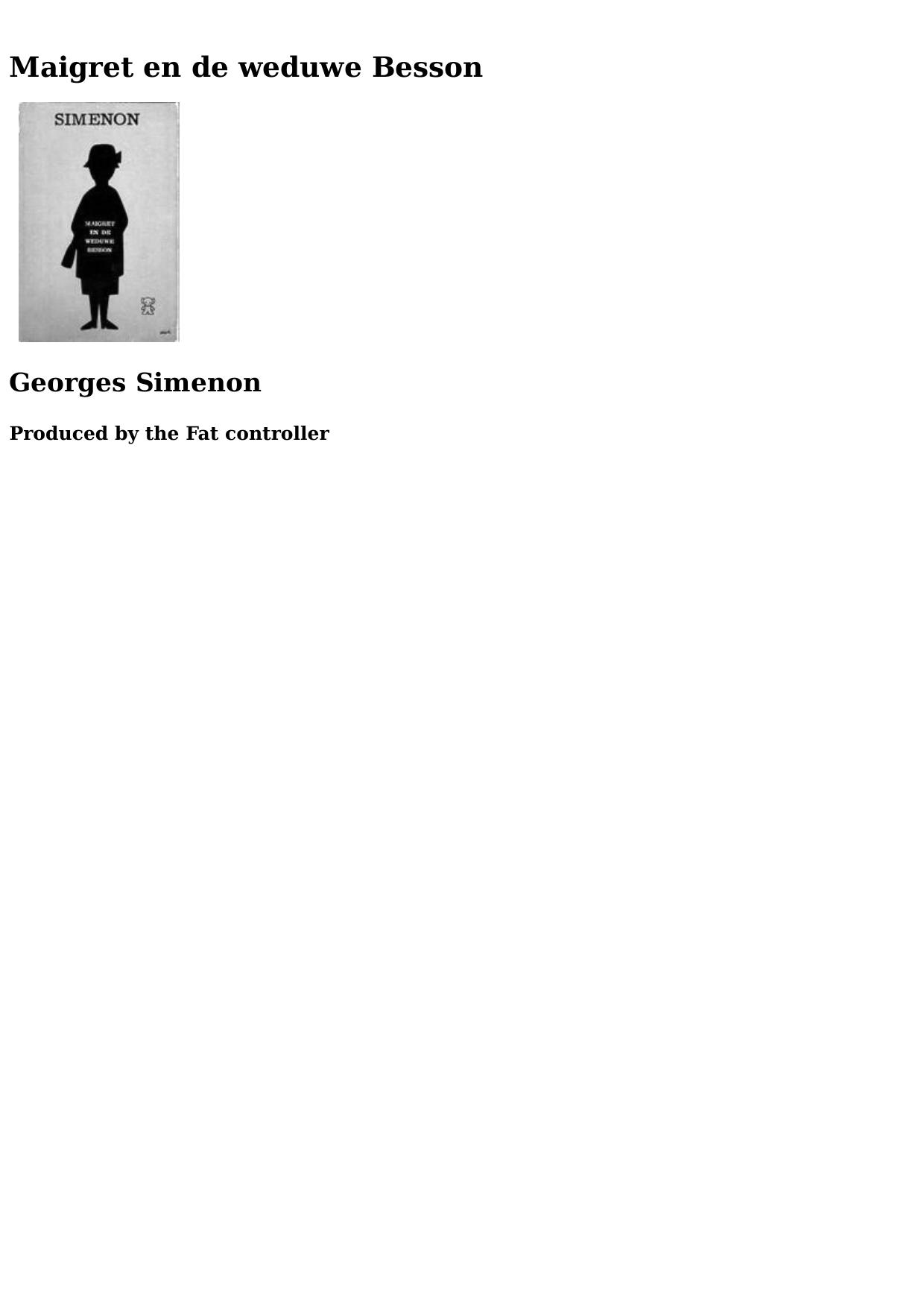 Maigret en de weduwe Besson