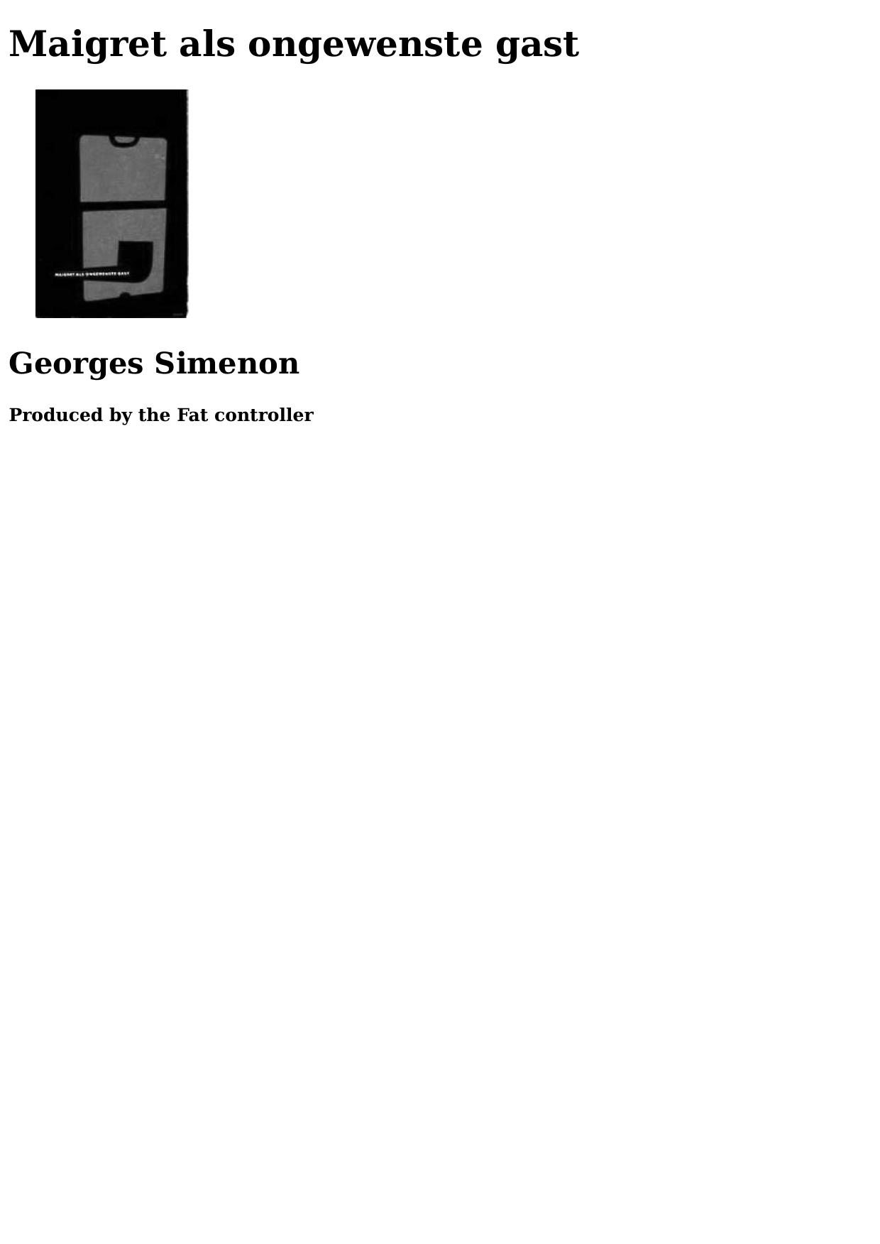 Maigret als ongewenste gast