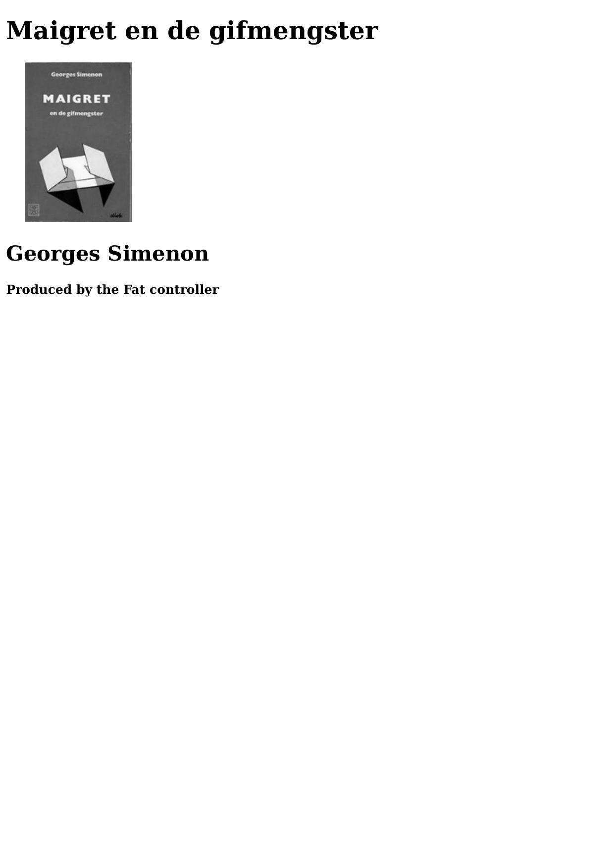 Maigret en de gifmengster