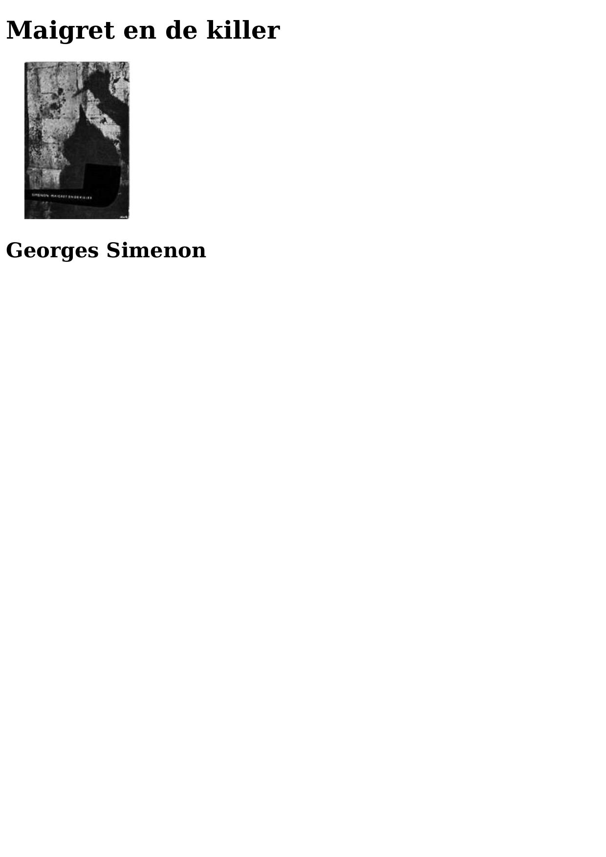 Maigret en de killer