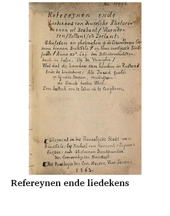 Refereynen ende liedekens