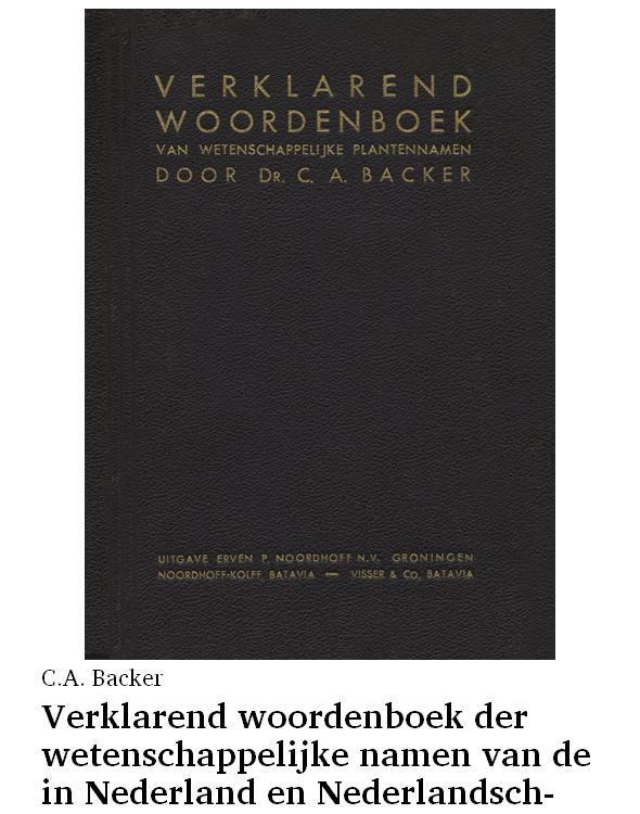 Verklarend woordenboek der wetenschappelijke namen van de in Nederland en Nederlandsch-Indië in het wild groeiende en in tuinen en parken gekweekte varens en hoogere planten