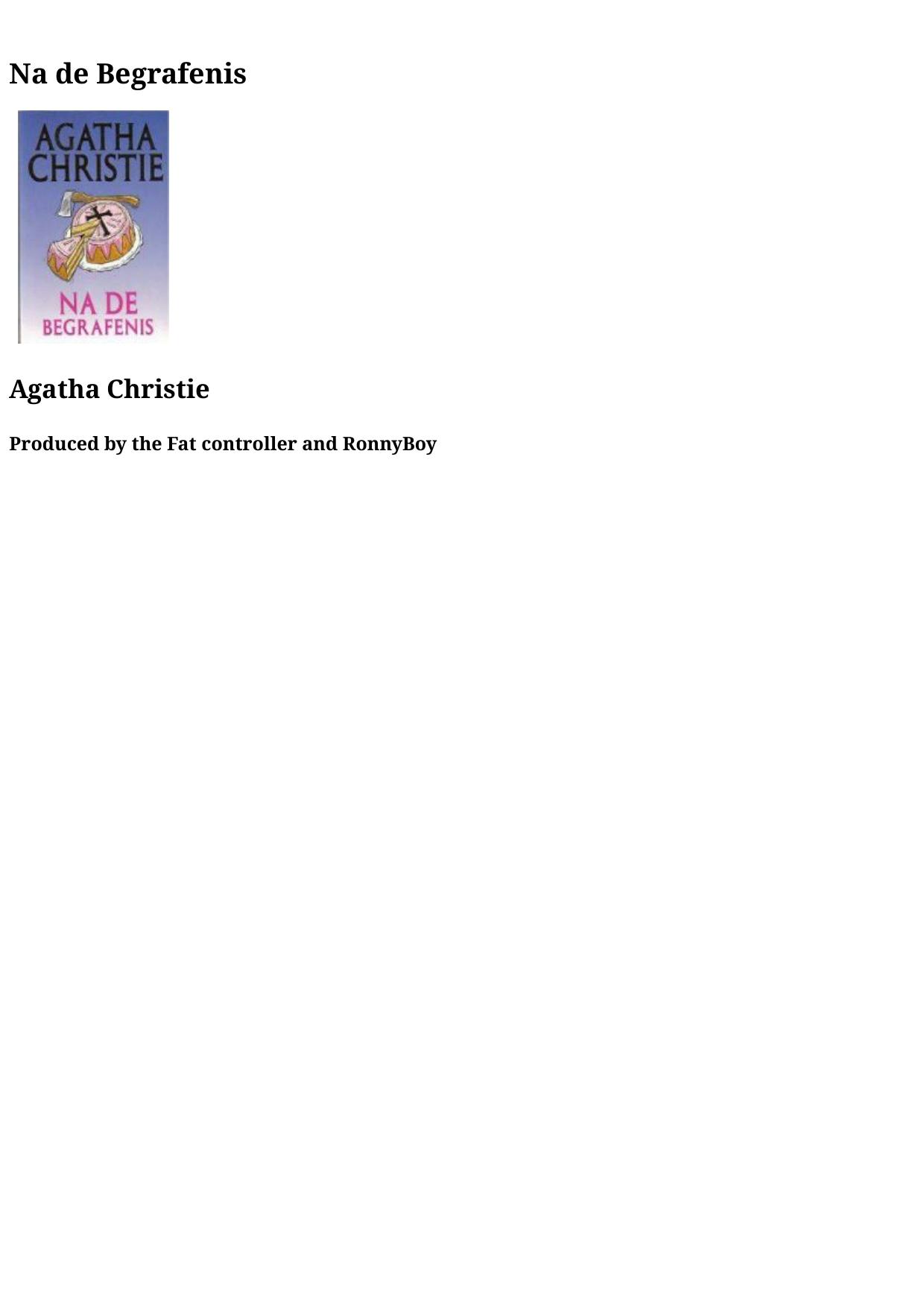 Agatha 14 - Na De Begrafenis