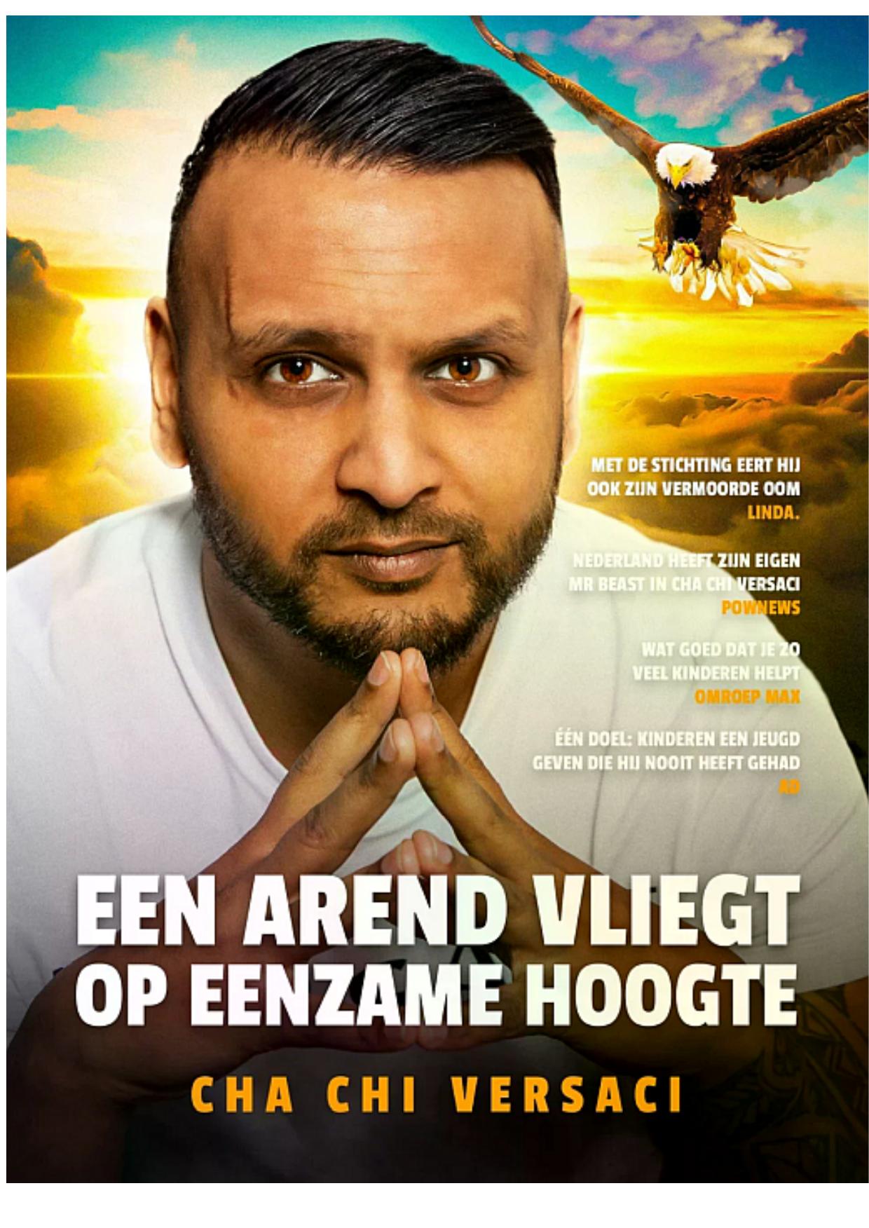 Een arend vliegt op eenzame hoogte