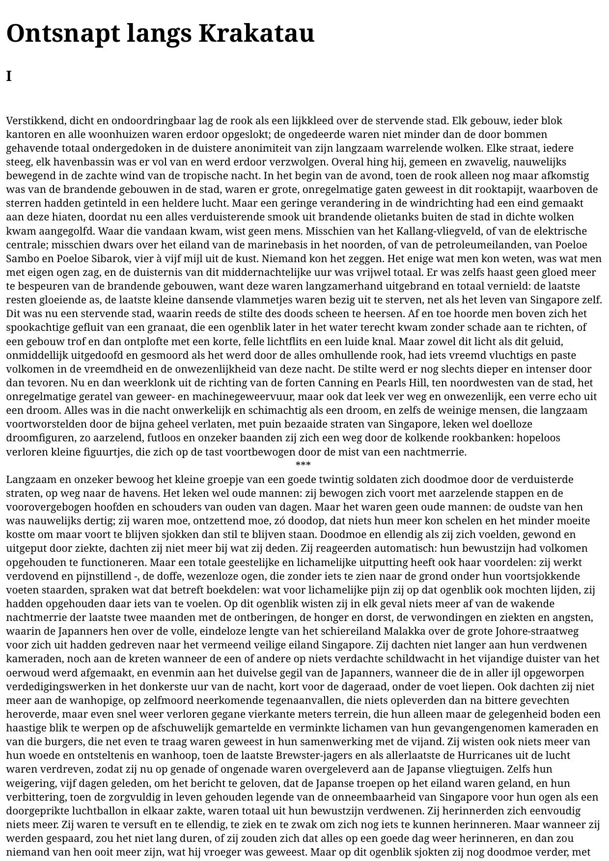 Ontsnapt langs Krakatau