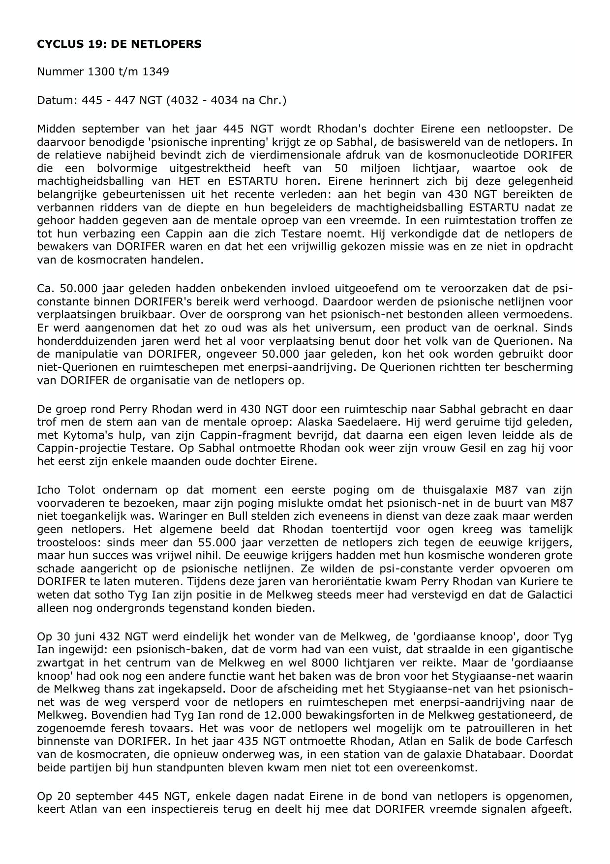 Samenvatting Cyclus 19