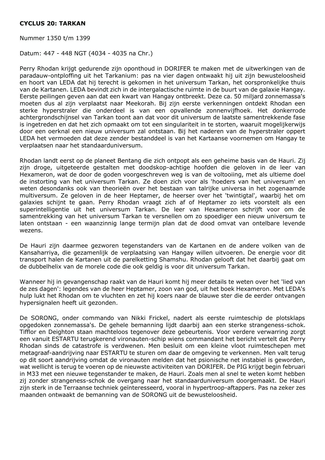 Samenvatting Cyclus 20