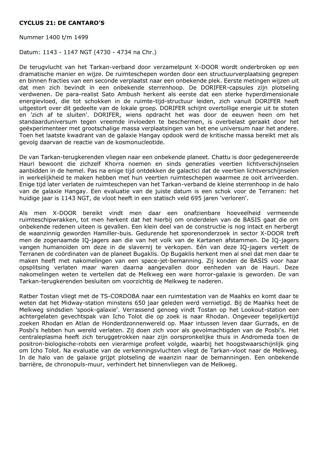 Samenvatting Cyclus 21