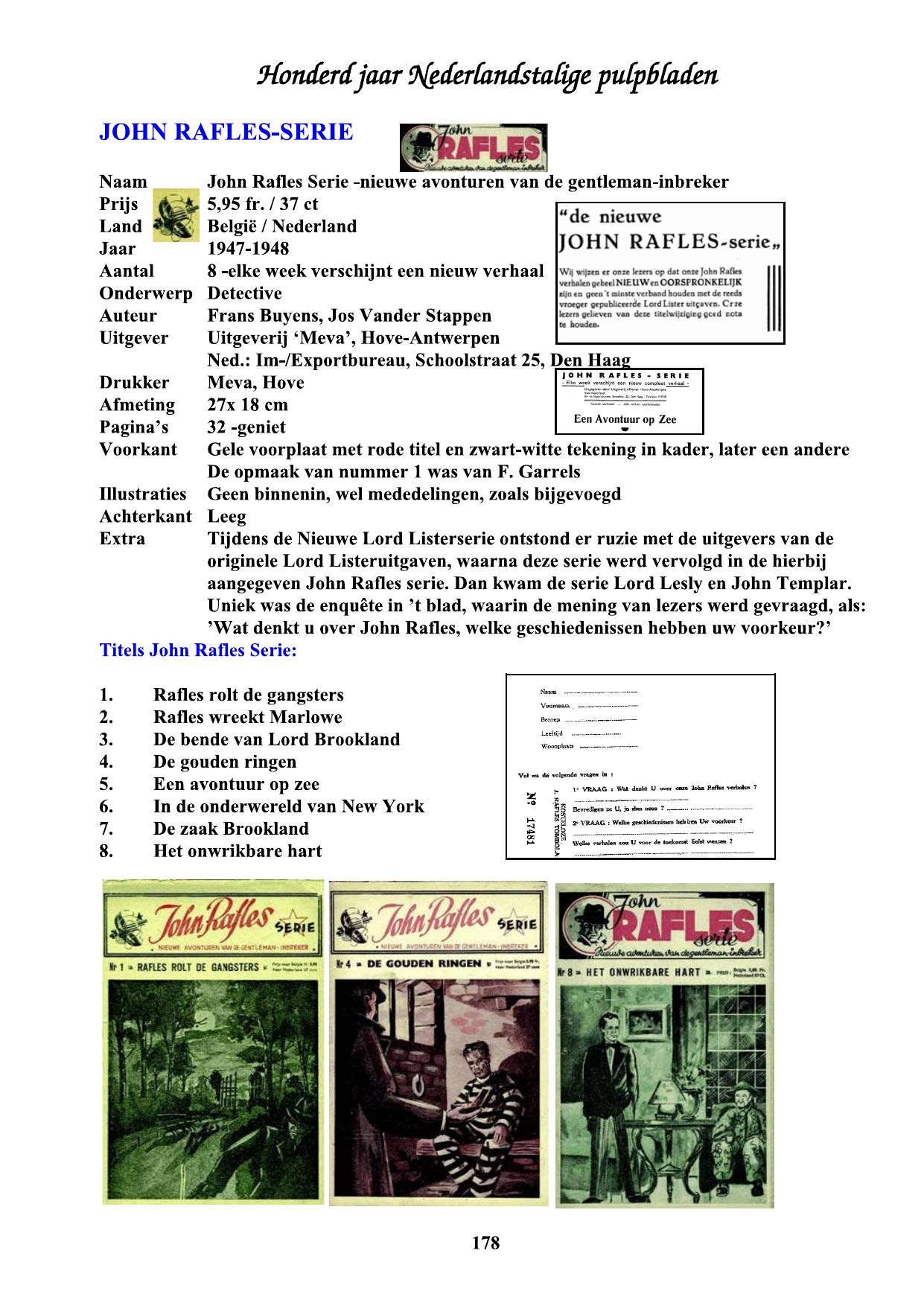 John Rafles serie 1 tm 8 Ons boek alle 400 pagina’s in blz 178 pdf-bestand