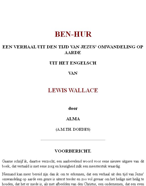 Ben-Hur: Een verhaal van den tijd van Jezus' omwandeling op aarde
