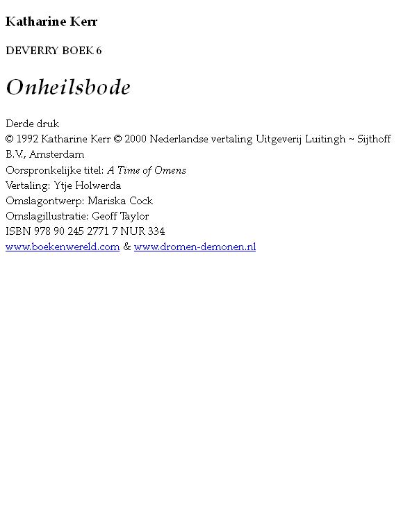 Deverry boek 6 - Onheilsbode