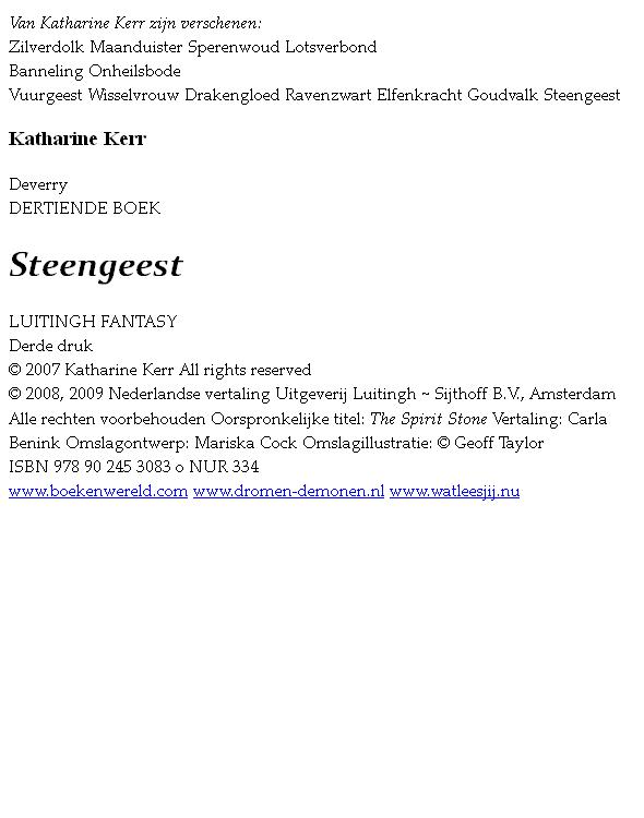 Deverry boek 13 - Steengeest
