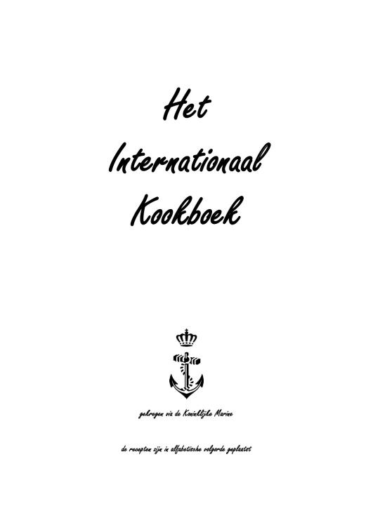 Het Internationaal Kookboek Koninklijke Marine