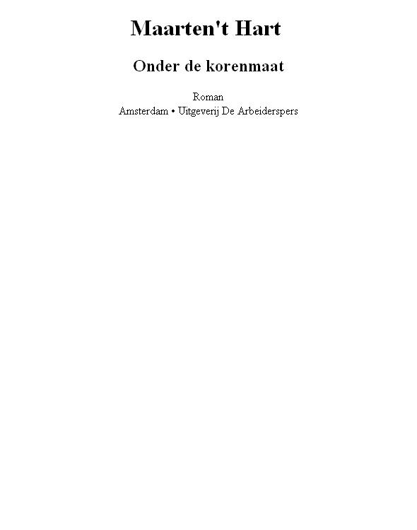 Onder de korenmaat