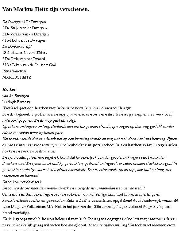 De dwergen - 4 het lot van de dwergen