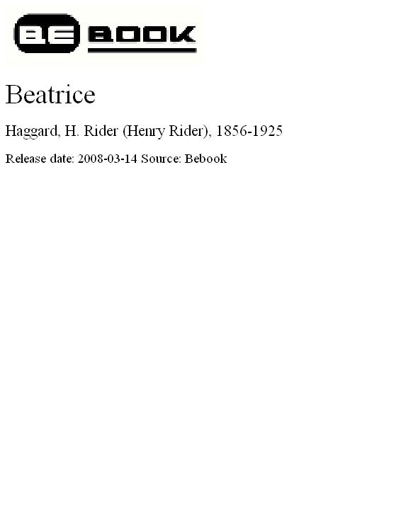 haggard, h_ rider - beatrice