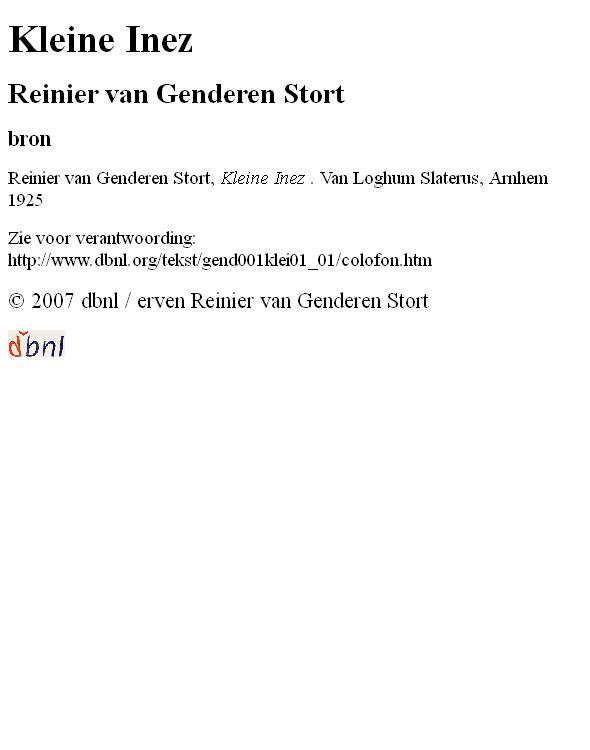 genderen stort, reinier van - kleine inez