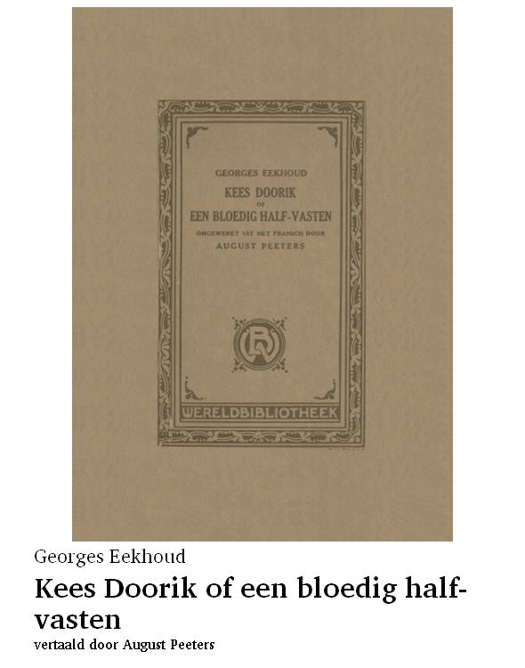 Kees Doorik of een bloedig half-vasten