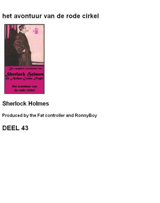 Sherlock Holmes 43 - Het Avontuur Van De Rode Cirkel
