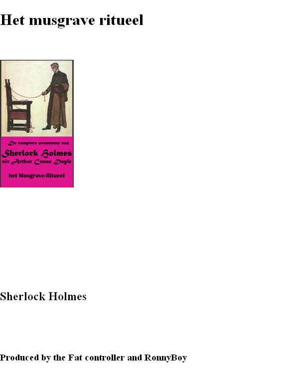 Sherlock Holmes 19 - Het Musgrave Ritueel