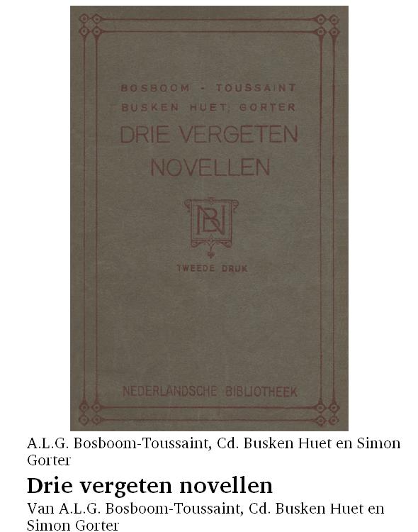 Drie vergeten novellen
