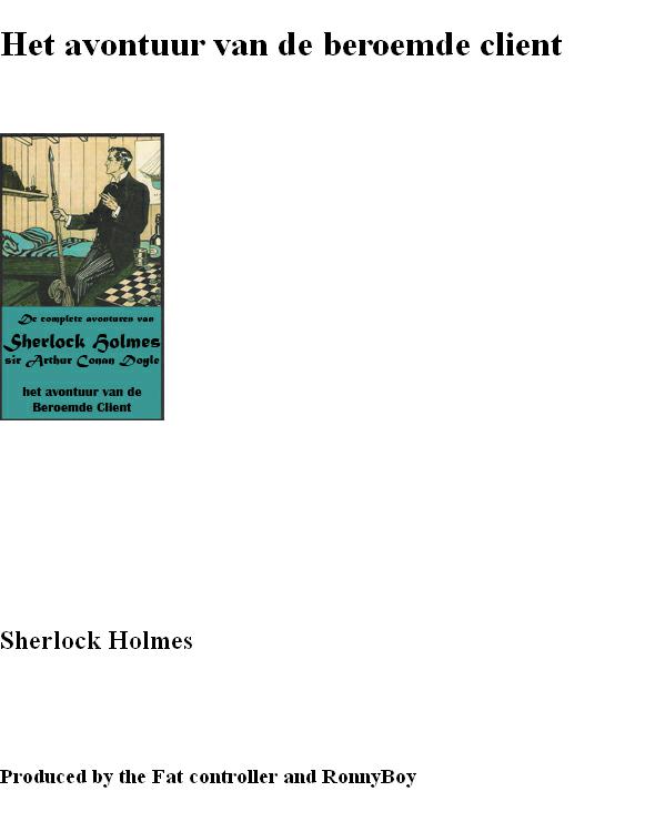 Sherlock Holmes 52 - Het Avontuur Van De Beroemde Client