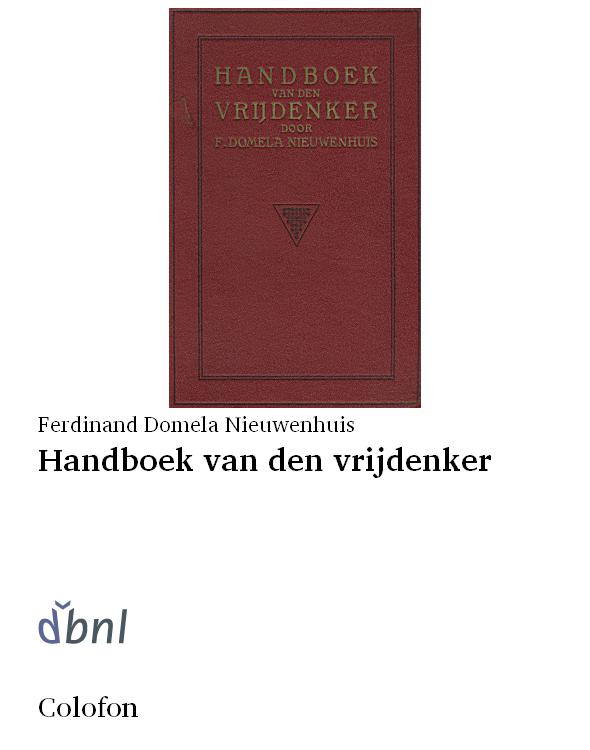 Handboek van den vrijdenker