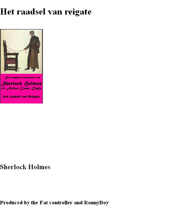 Sherlock Holmes 20 - Het Raadsel Van Reigate