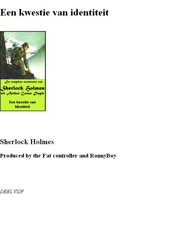 Sherlock Holmes 05 - Een Kwestie Van Identiteit