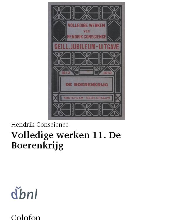 Volledige werken 11. De Boerenkrijg