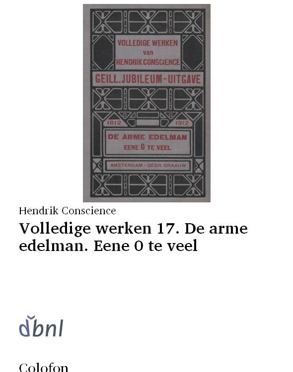 Volledige werken 17. De arme edelman. Eene 0 te veel