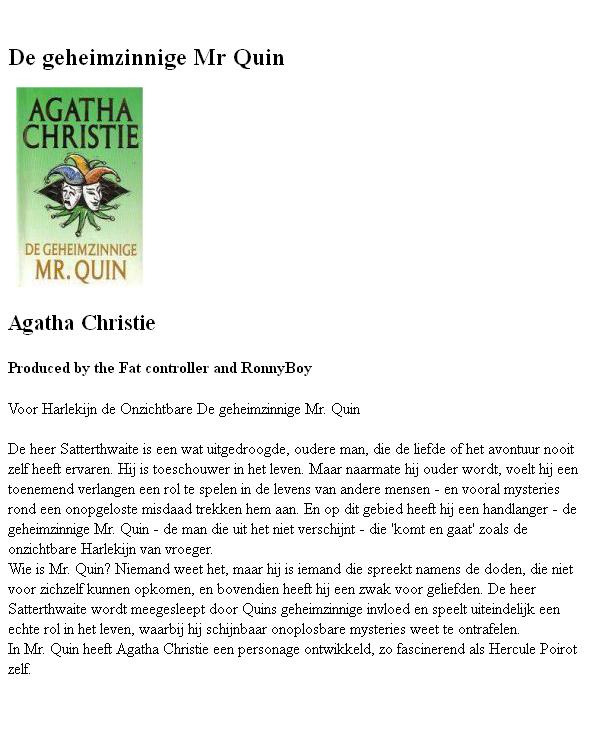 De geheimzinnige Mr Quin