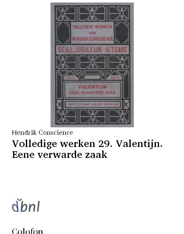 Volledige werken 29. Valentijn. Eene verwarde zaak