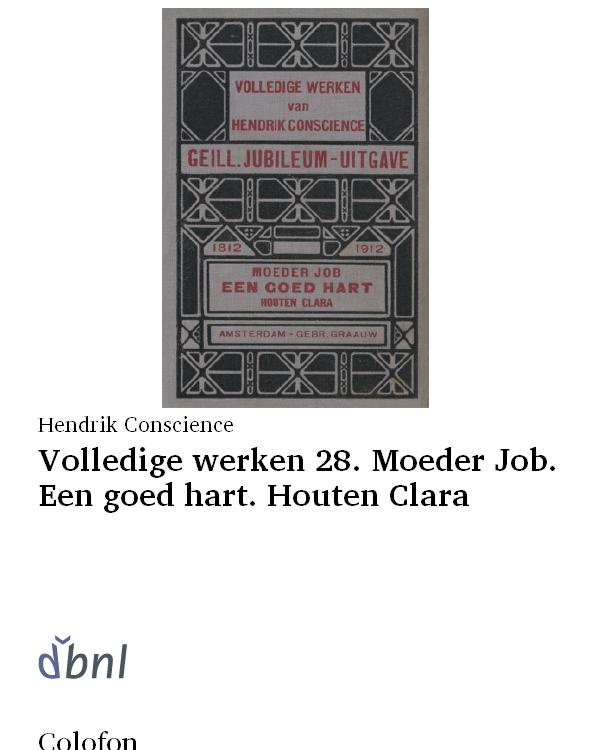 Volledige werken 28. Moeder Job. Een goed hart. Houten Clara