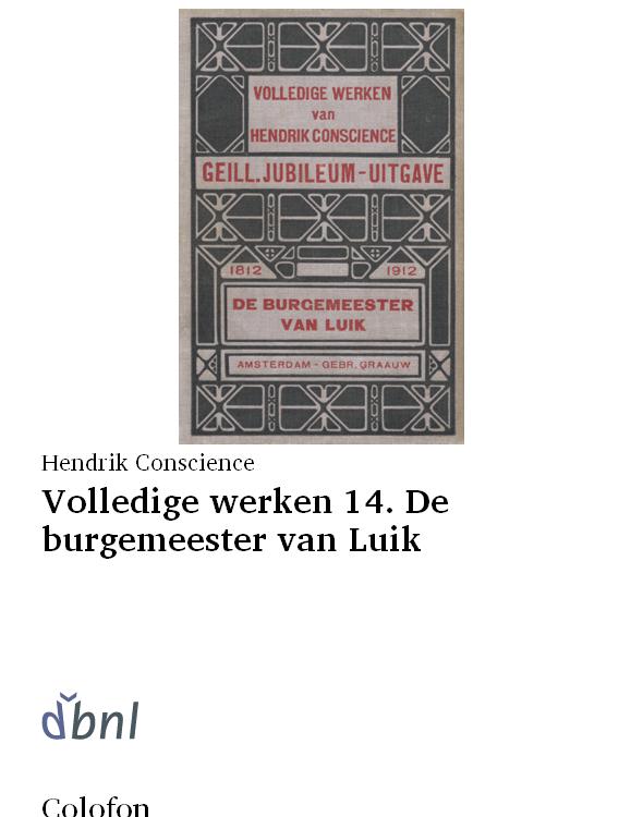 Volledige werken 14. De burgemeester van Luik