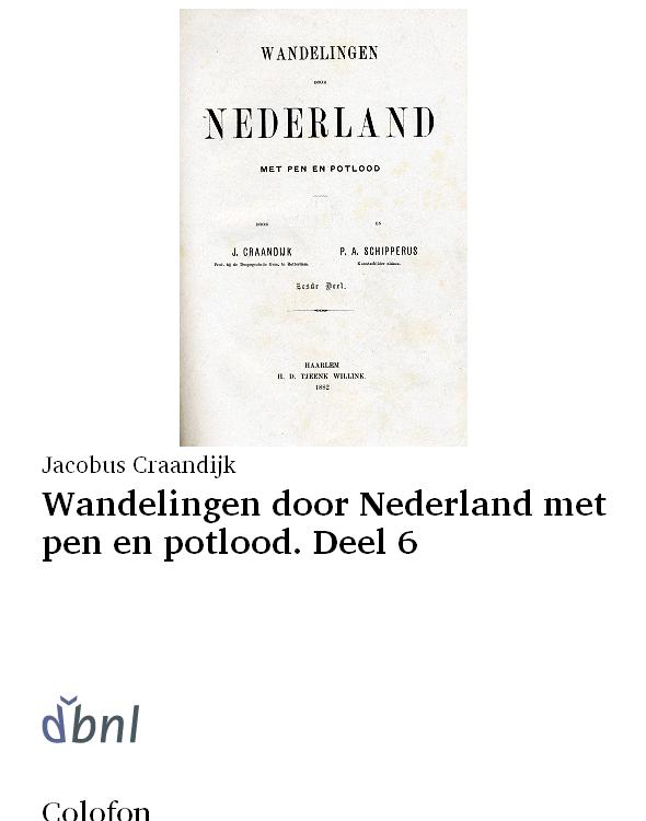 Wandelingen door Nederland met pen en potlood. Deel 6