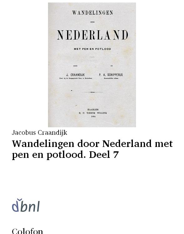 Wandelingen door Nederland met pen en potlood. Deel 7