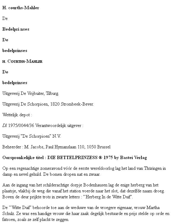 De Bedelprinses