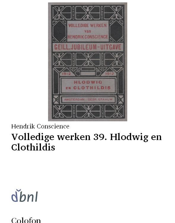 Volledige werken 39. Hlodwig en Clothildis