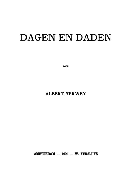 Dagen en daden