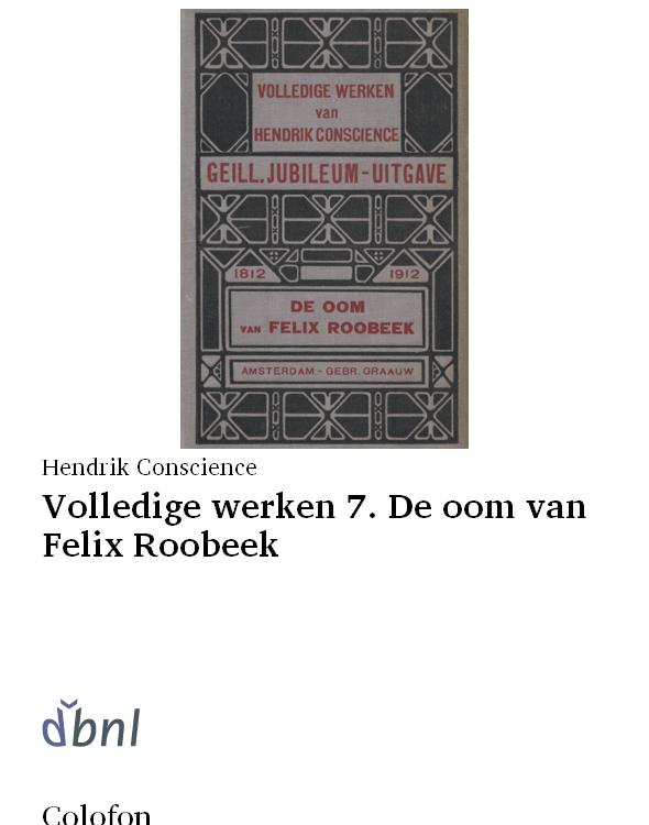 Volledige werken 7. De oom van Felix Roobeek