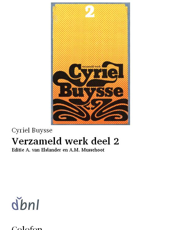 Verzameld werk deel 2 (red. A. van Elslander en A.M. Musschoot)