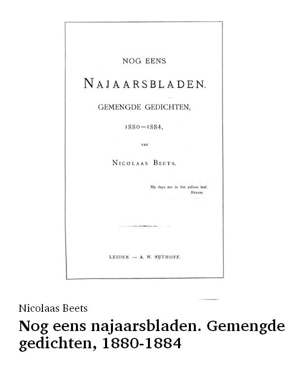 Nog eens najaarsbladen. Gemengde gedichten, 1880-1884