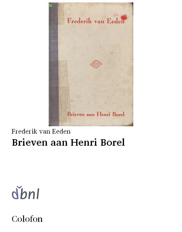 Brieven aan Henri Borel