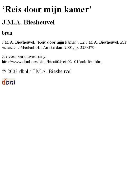 biesheuvel j_m_a_ - reis door mijn kamer